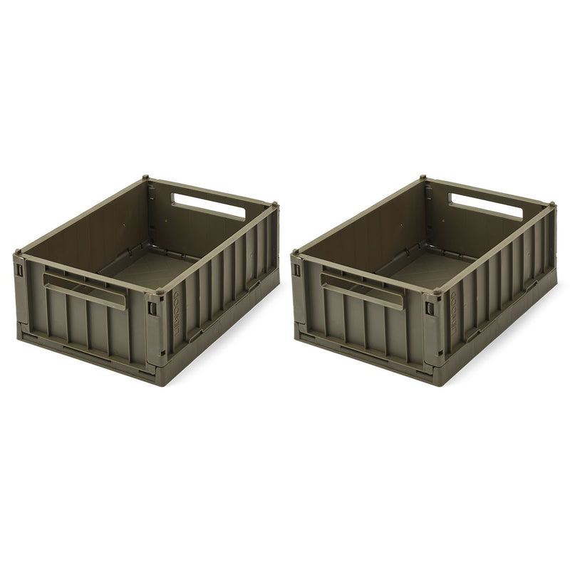 Liewood Lot de 2 boîtes de rangement taille S Weston - Army brown - Boîtes de rangement