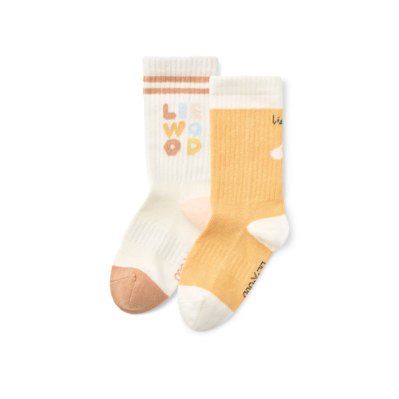 Liewood Lot de 2 chaussettes Annette - Light apricot / Creme de la creme - Chaussettes/Bas