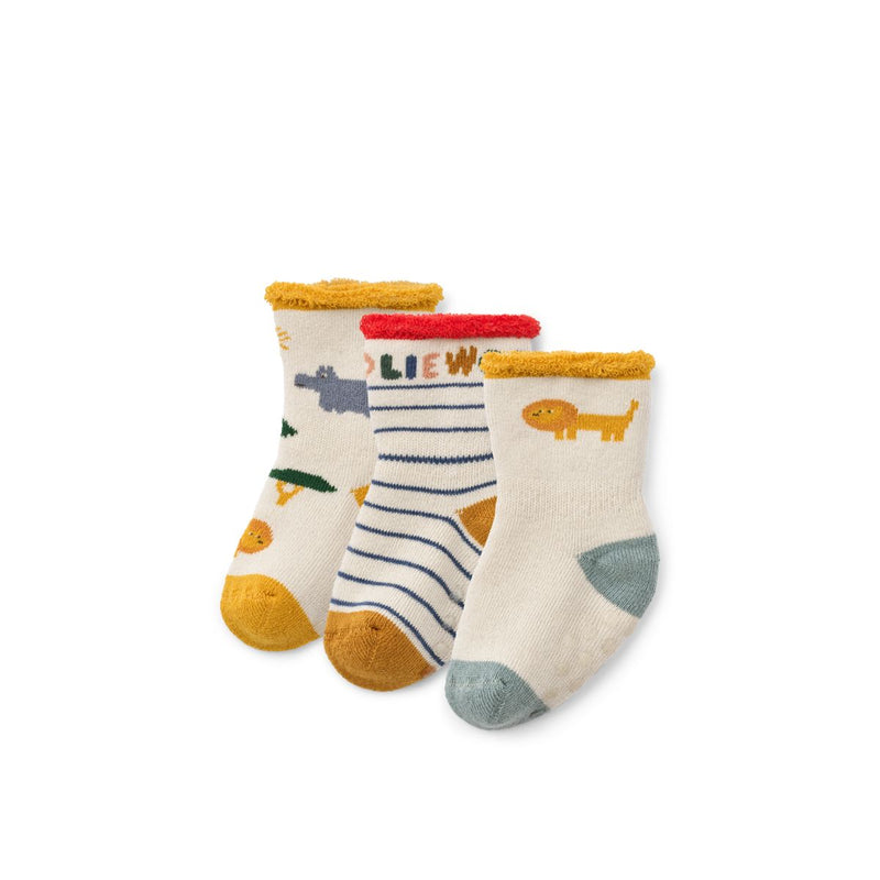 Liewood Lot de 3 paires de Chaussettes Bébé Eloy - Safari / Sandy mix - Chaussettes/Bas