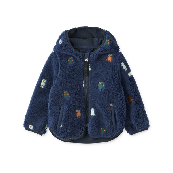 Liewood Polaire Mara Avec Oreilles - Robots / Indigo blue - Veste