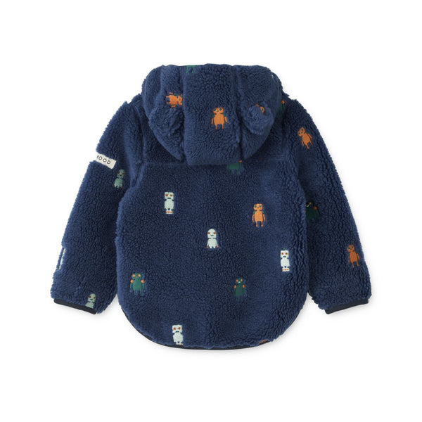 Liewood Polaire Mara Avec Oreilles - Robots / Indigo blue - Veste