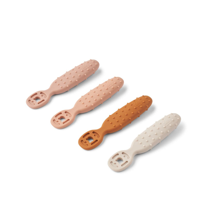 Liewood Lot de 4 cuillères CAELIA pour l'apprentissage Bébé - Pale tuscany multi mix - Couverts