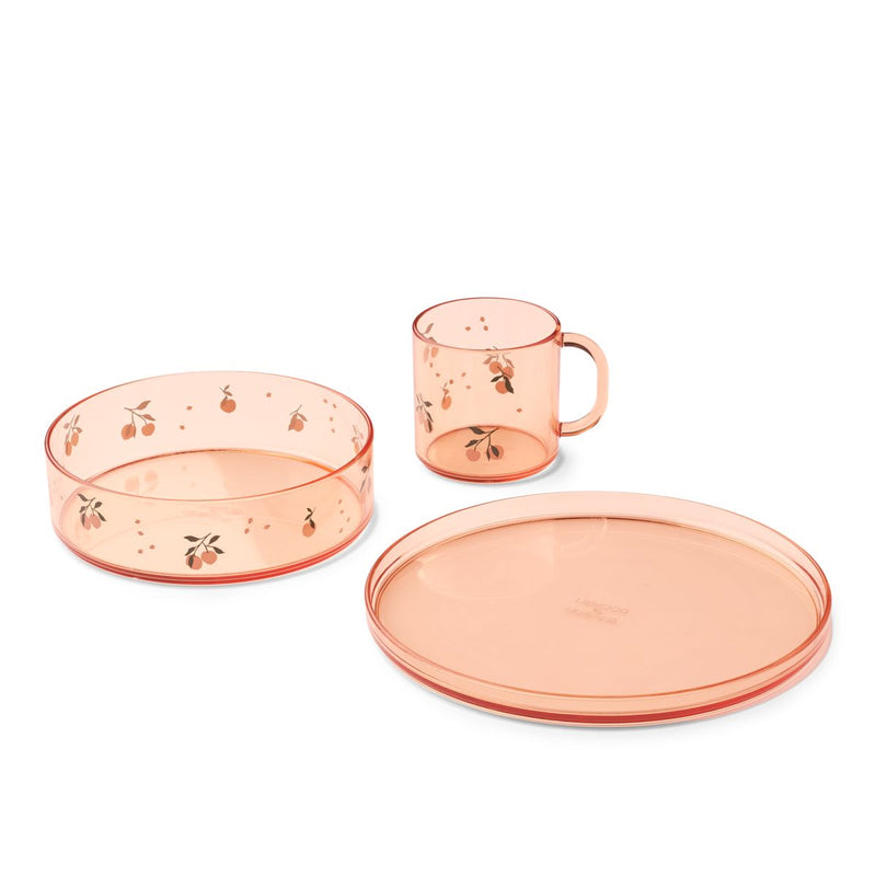 Liewood Set de table en Tritan imprimé Siva - Peach / Sea shell - Ensemble de vaisselle