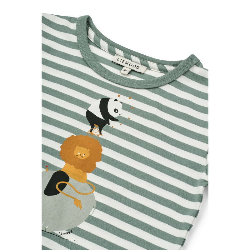 Liewood T-shirt APIA à motif - Circus / Stripe peppermint / Creme de la creme - T-shirt