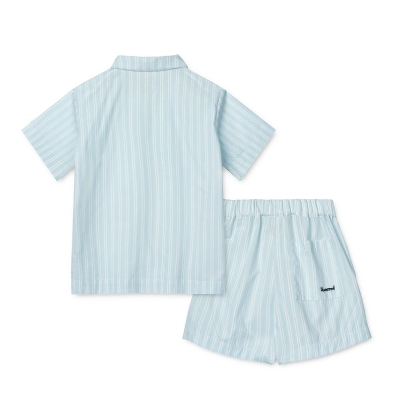 Liewood Ensemble à rayures LEONA - Y/D stripe Pure sky / Creme de la creme - Shorts