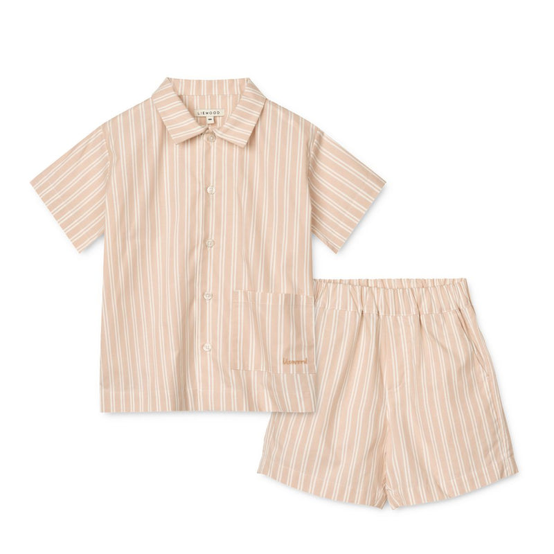 Liewood Ensemble à rayures LEONA - Y/D stripe Sorbet rose / Creme de la creme - Shorts