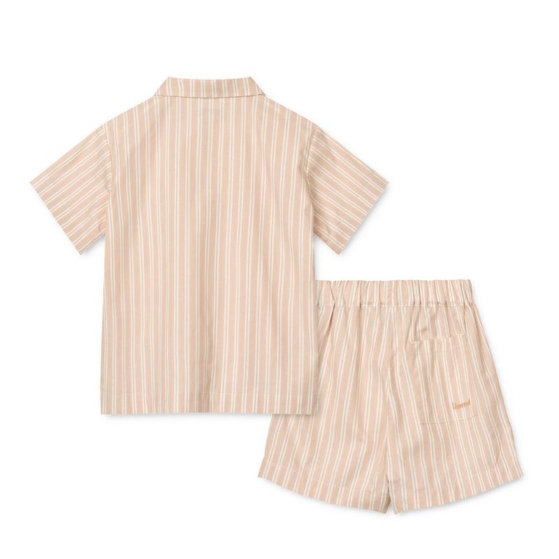 Liewood Ensemble à rayures LEONA - Y/D stripe Sorbet rose / Creme de la creme - Shorts