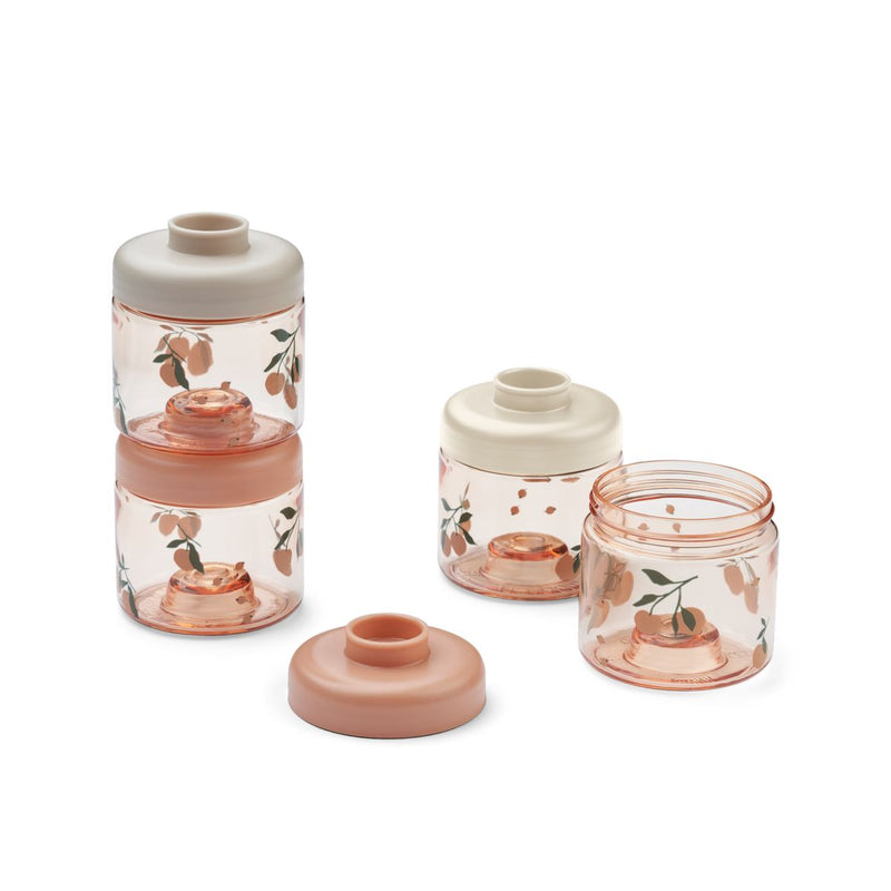 Liewood Boîtes alimentaires pour bébés Dominique, lot de 4 - Peach / Sea shell - Boïte à goûter