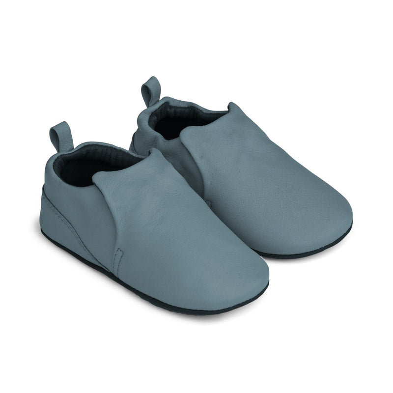 Liewood Pantoufles en cuir Eliot - Whale blue - Pantoufles