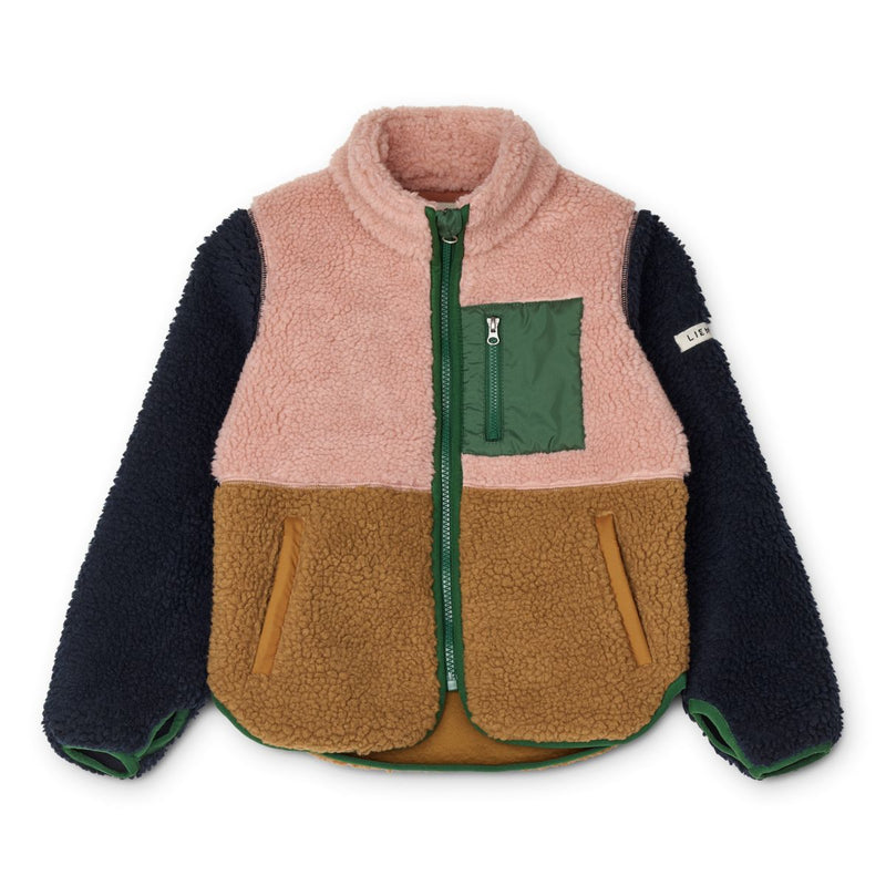 Liewood Veste en polaire  Nolan - Colour block / Tuscany Rose Multi mix - Veste